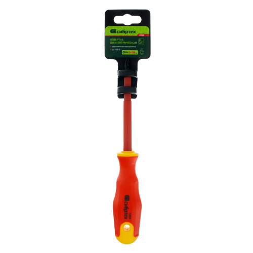 Отвертка диэлектрическая PH2 х 100 мм, CrV, до 1000 В, двухкомпонентная рукоятка Сибртех по ценам производителя в Уфе с доставкой по всей России