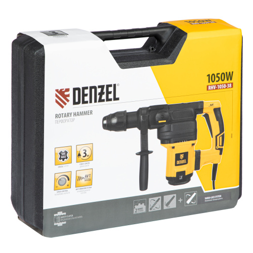 Перфоратор электрический RHV-1050-38-max, SDS-max, 1050 Вт, 10 Дж, 2 плюс 1 режим Denzel по ценам производителя в Уфе с доставкой по всей России