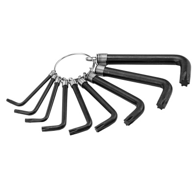 Набор ключей имбусовых Torx 9 шт: T10, 15, 20, 25, 27, 30, 40, 45, 50, оксидированные, на кольце Sparta по ценам производителя в Уфе с доставкой по всей России