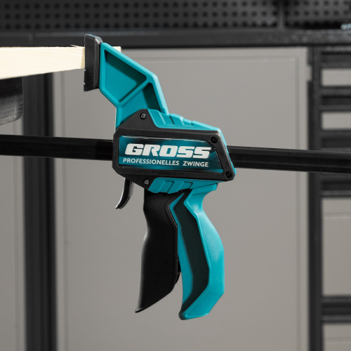 Струбцина реечная, быстрозажимная, пистолетного типа, пошаговый механизм, пластиковый корпус, 450мм Gross по ценам производителя в Уфе с доставкой по всей России