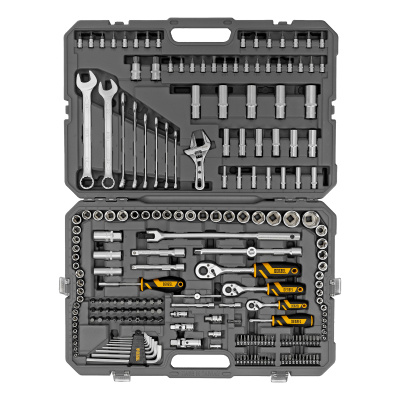 Набор инструментов, 1/2", 1/4", 3/8", CrV, S2, пластиковый кейс, 216 предметов Denzel по ценам производителя в Уфе с доставкой по всей России