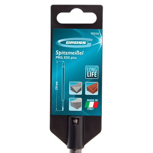 Зубило пикообразное 250 мм, Pro, SDS Plus Gross по ценам производителя в Уфе с доставкой по всей России