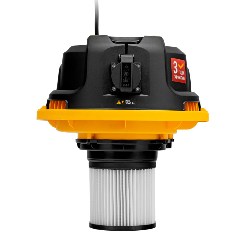 Пылесос строительный RVC20, 1400 Вт, бак 20 л, шланг 3 м, розетка с автосинхр. Denzel по ценам производителя в Уфе с доставкой по всей России