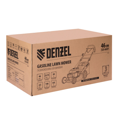 Газонокосилка бензиновая GLD-460SP, 146 куб.см, ширина 46 см, привод 7 уровней, травосборник 50 л Denzel по ценам производителя в Уфе с доставкой по всей России