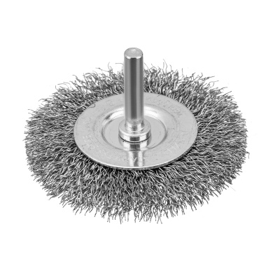 Набор щеток для дрели, 2 Плоские 50-75мм, 3 Чашки 25-50-75мм, шпилька,  нерж.вит. проволока Denzel по ценам производителя в Уфе с доставкой по всей России