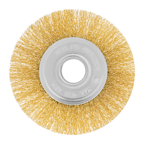 Щетка для УШМ, 125 мм, посадка 22.2 мм, плоская, латунированная витая проволока Matrix по ценам производителя в Уфе с доставкой по всей России