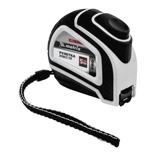 Рулетка Autostop,5 м х 19 мм,двухкомпонентный корпус,автоматическая фиксация,Pro Matrix по ценам производителя в Уфе с доставкой по всей России