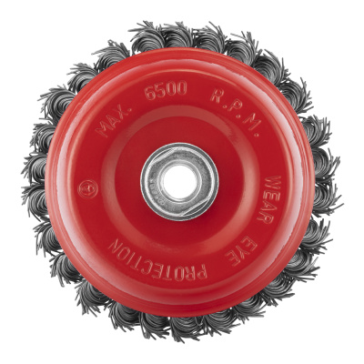 Щетка для УШМ, 125 мм, М14, "чашка", крученая проволока 0.8 мм Matrix по ценам производителя в Уфе с доставкой по всей России