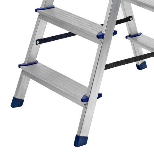 Стремянка двусторонняя 4 ступени, алюминиевая, Сибртех по ценам производителя в Уфе с доставкой по всей России