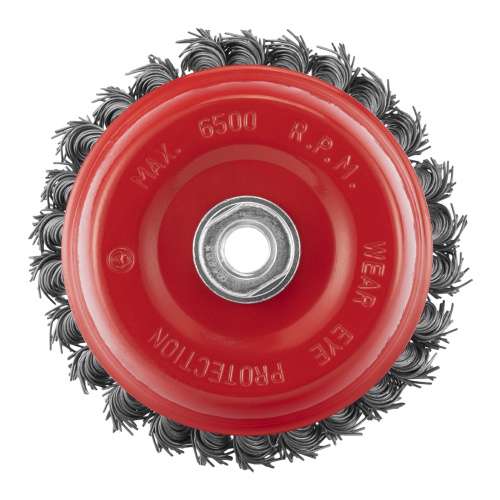 Щетка для УШМ, 125 мм, М14, "чашка", крученая проволока 0.8 мм Matrix по ценам производителя в Уфе с доставкой по всей России