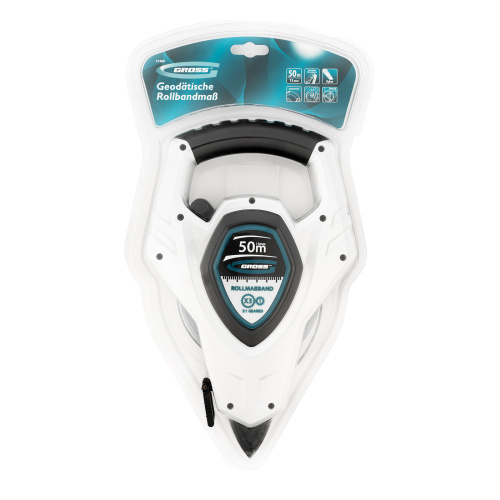 Рулетка геодезическая 50 м х 13 мм, откр, корп, металлическая лента, Super-Нейлон, двусторонняя шкала Gross по ценам производителя в Уфе с доставкой по всей России