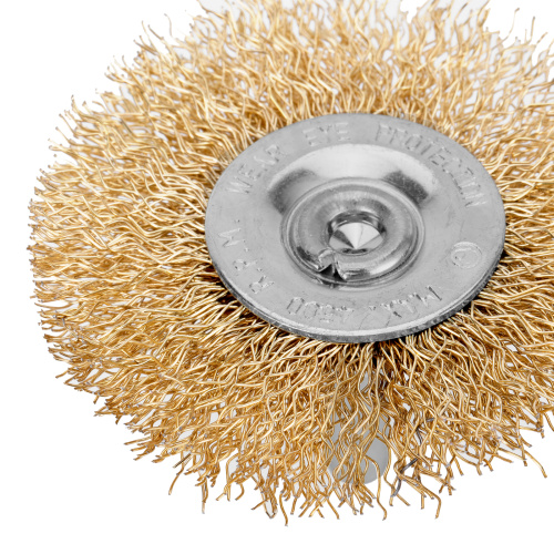 Щетка для дрели, 60 мм, плоская со шпилькой, латунированная витая проволока Matrix по ценам производителя в Уфе с доставкой по всей России