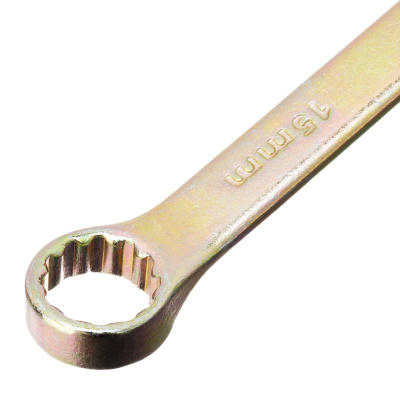 Ключ комбинированный, 15 мм, желтый цинк Сибртех по ценам производителя в Уфе с доставкой по всей России