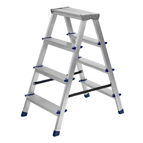 Стремянка двусторонняя 4 ступени, алюминиевая, Сибртех по ценам производителя в Уфе с доставкой по всей России