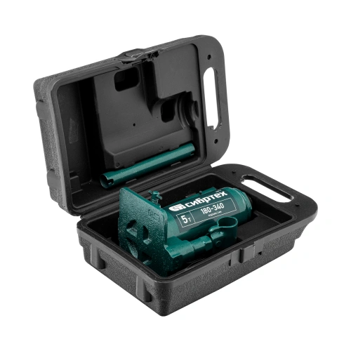 Домкрат гидравлический бутылочный, 5 т, 180-340 мм, в пласт. кейсе Сибртех по ценам производителя в Уфе с доставкой по всей России