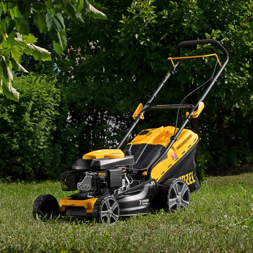Газонокосилка бензиновая GLD-460, 146 куб.см, ширина 46 см, ручная, 7 уровней, травосборник 50 л Denzel по ценам производителя в Уфе с доставкой по всей России