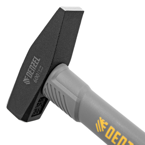 Молоток слесарный, 600 г, кованый, фибергласовая рукоятка c TPR покрытием Denzel по ценам производителя в Уфе с доставкой по всей России