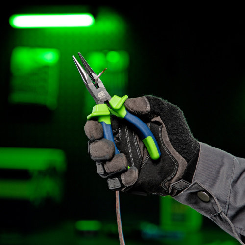 Длинногубцы прямые, 160 мм, двухкомпонентные рукоятки Сибртех по ценам производителя в Уфе с доставкой по всей России