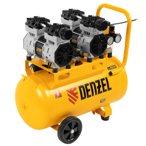 Компрессор безмасляный, малошумный DLS 1500/50, 1500 ВТ, 2x750, 50 л, 260 л/мин Denzel по ценам производителя в Уфе с доставкой по всей России