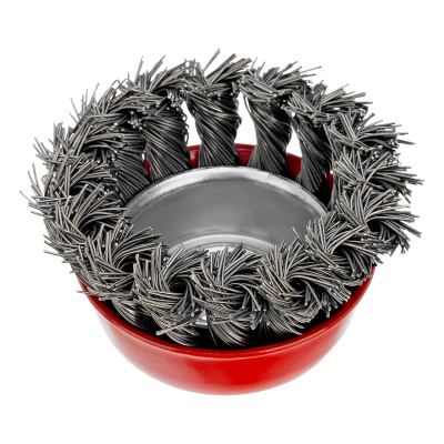 Щетка для УШМ, 65 мм, М14, "чашка", крученая проволока 0.5 мм Matrix по ценам производителя в Уфе с доставкой по всей России