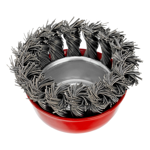 Щетка для УШМ, 65 мм, М14, "чашка", крученая проволока 0.5 мм Matrix по ценам производителя в Уфе с доставкой по всей России