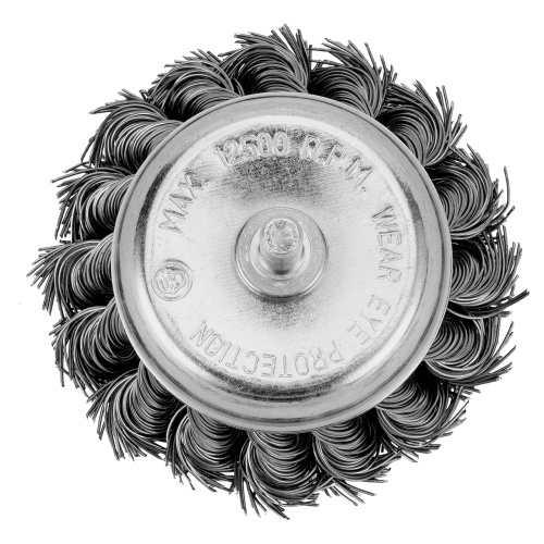 Щетка для дрели, 65 мм, "чашка" со шпилькой, крученая металлическая проволока Matrix по ценам производителя в Уфе с доставкой по всей России