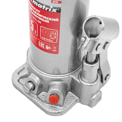Домкрат гидравлический бутылочный, 5 т, высота подъема 216-413 мм, в пластиковый кейсе Matrix по ценам производителя в Уфе с доставкой по всей России
