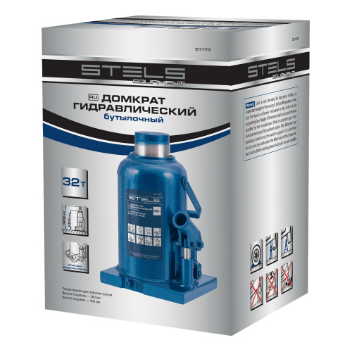Домкрат гидравлический бутылочный, 32 т, h подъема 260-420 мм Stels по ценам производителя в Уфе с доставкой по всей России