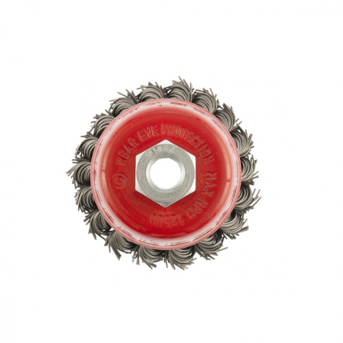 Щетка для УШМ, 75 мм, М14, "чашка", двухрядная, крученая проволока 0.8 мм Matrix по ценам производителя в Уфе с доставкой по всей России