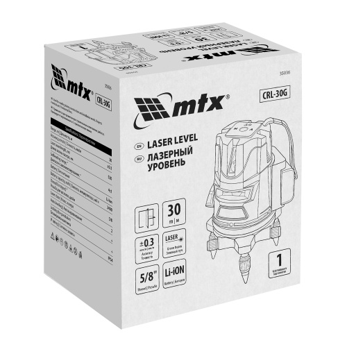 Лазерный уровень CRL-30G, 30 м, зеленый луч, акк. Li 2400 mah, резьба 5/8" MTX по ценам производителя в Уфе с доставкой по всей России