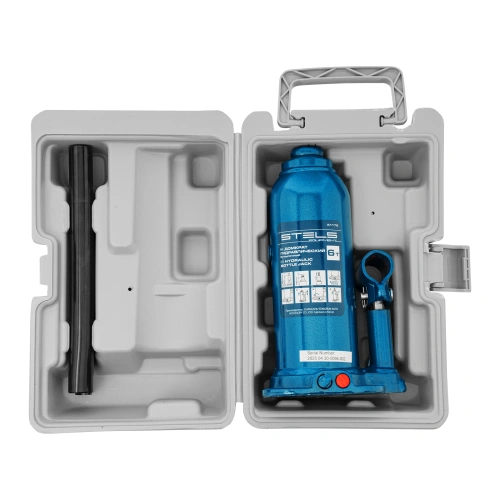 Домкрат гидравлический бутылочный, 6 т, h подъема 207-404 мм, в пластиковом кейсе Stels по ценам производителя в Уфе с доставкой по всей России