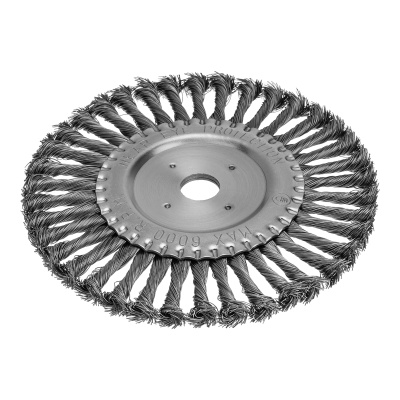 Щетка для УШМ, 200 мм, посадка 22.2 мм, плоская, крученая проволока 0.5 мм Сибртех по ценам производителя в Уфе с доставкой по всей России