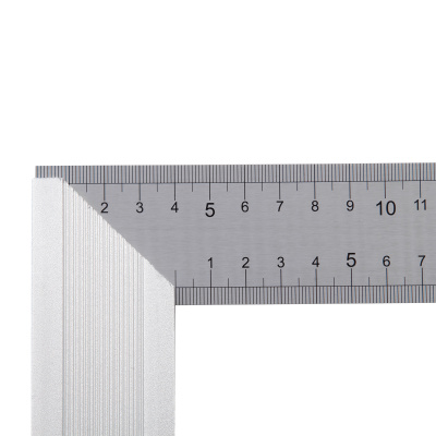 Угольник стальной 300 мм, нержавеющая сталь, градуировка, алюминиевое основание Denzel по ценам производителя в Уфе с доставкой по всей России