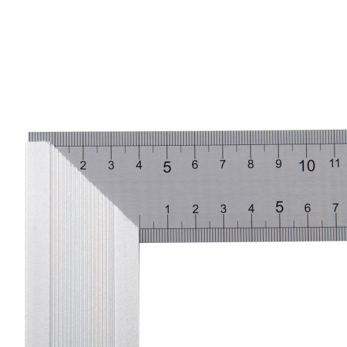 Угольник стальной 300 мм, нержавеющая сталь, градуировка, алюминиевое основание Denzel по ценам производителя в Уфе с доставкой по всей России