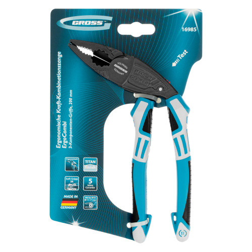 Плоскогубцы комбинированные с изогнутой головой, трехкомпонентные рукоятки, 200 мм Gross по ценам производителя в Уфе с доставкой по всей России