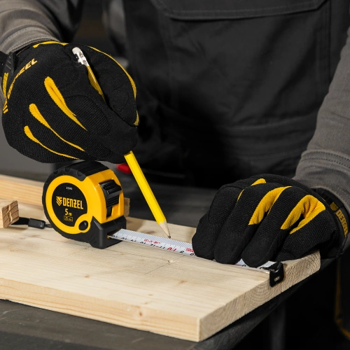 Рулетка 5м х 25мм, двухкомп. корпус, кнопка-пауза Denzel по ценам производителя в Уфе с доставкой по всей России