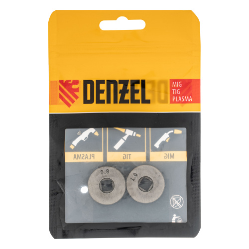 Подающий ролик, U профиль зубчатый под флюсовую проволоку 0,8-1мм посадка квадрат, 2 шт Denzel по ценам производителя в Уфе с доставкой по всей России