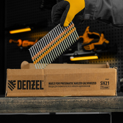 Гвозди для пнев. нейлера (оцинк.) длина - 75 мм, диам. - 3,05 мм, 2000 шт. Denzel по ценам производителя в Уфе с доставкой по всей России