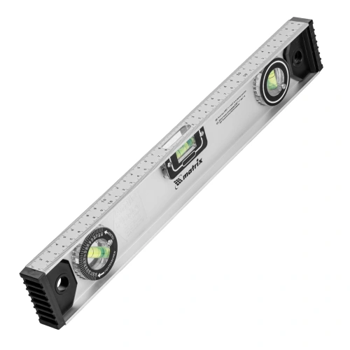 Уровень алюминиевый "Рельс", 400 мм, 3 глазка (1 поворотный) Matrix по ценам производителя в Уфе с доставкой по всей России