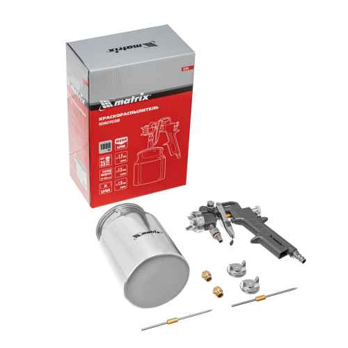 Краскораспылитель пневматический с нижним бачком V 1, 0 л, сопло D 1.2, 1.5 и 1.8 мм Matrix по ценам производителя в Уфе с доставкой по всей России