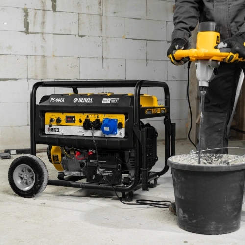 Генератор бензиновый PS 80 EA, 8.0 кВт, 230 В, 25 л, коннектор автоматики, электростартер Denzel по ценам производителя в Уфе с доставкой по всей России