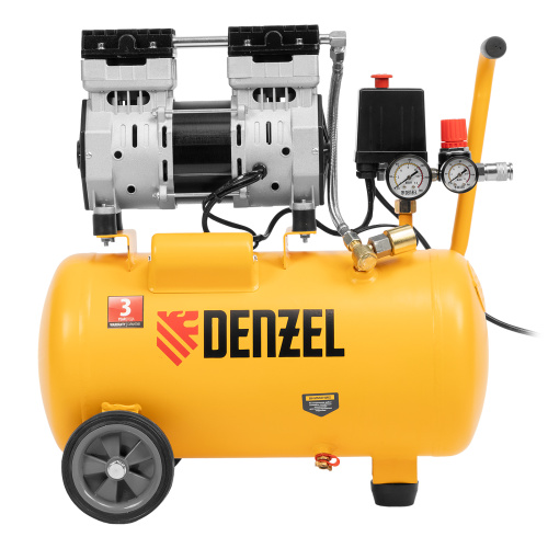 Компрессор DLS950/24 безмаслянный малошумный 950 Вт, 165 л/мин, ресивер 24 л Denzel по ценам производителя в Уфе с доставкой по всей России
