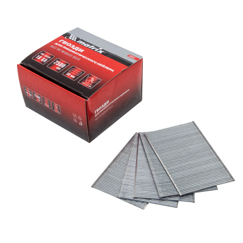 Гвозди для пневматического нейлера 16GA, сечение 1.6 х 1.4, длина 50 мм, 2500 шт Matrix по ценам производителя в Уфе с доставкой по всей России