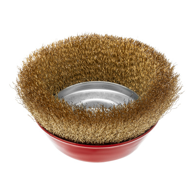 Щетка для УШМ, 150 мм, М14, "чашка", латунированная витая проволока Matrix по ценам производителя в Уфе с доставкой по всей России