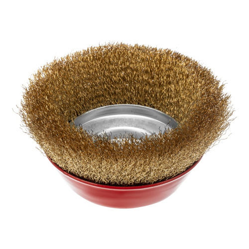 Щетка для УШМ, 150 мм, М14, "чашка", латунированная витая проволока Matrix по ценам производителя в Уфе с доставкой по всей России