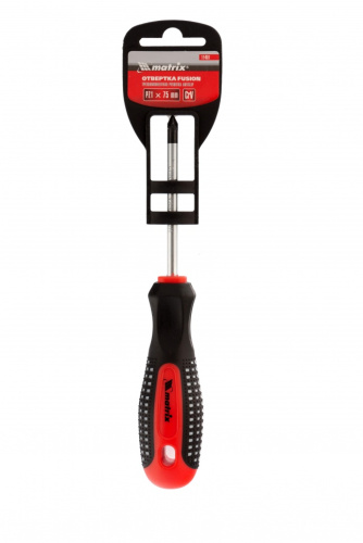 Отвертка Fusion, PZ1 x 75 мм, CrV, трехкомпонентная рукоятка "Anti slip" Matrix по ценам производителя в Уфе с доставкой по всей России