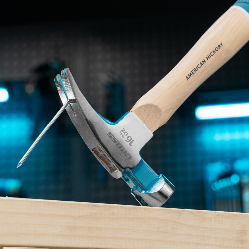 Молоток-гвоздодер, 450 г, угол 75, магнит, обрезиненная рукоятка American hickory GROSS по ценам производителя в Уфе с доставкой по всей России
