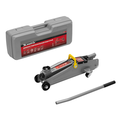 Домкрат гидравлический подкатной, 2 т, высота подъема 135-385 мм, в пластиковый кейсе Matrix по ценам производителя в Уфе с доставкой по всей России