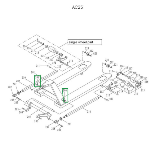 Стопорное кольцо оси углового рычага для гидравлических тележек DF25 по ценам производителя в Уфе с доставкой по всей России