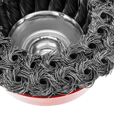 Щетка для УШМ, 100 мм, М14, "чашка", двухрядная, крученая проволока 0.5 мм Matrix по ценам производителя в Уфе с доставкой по всей России